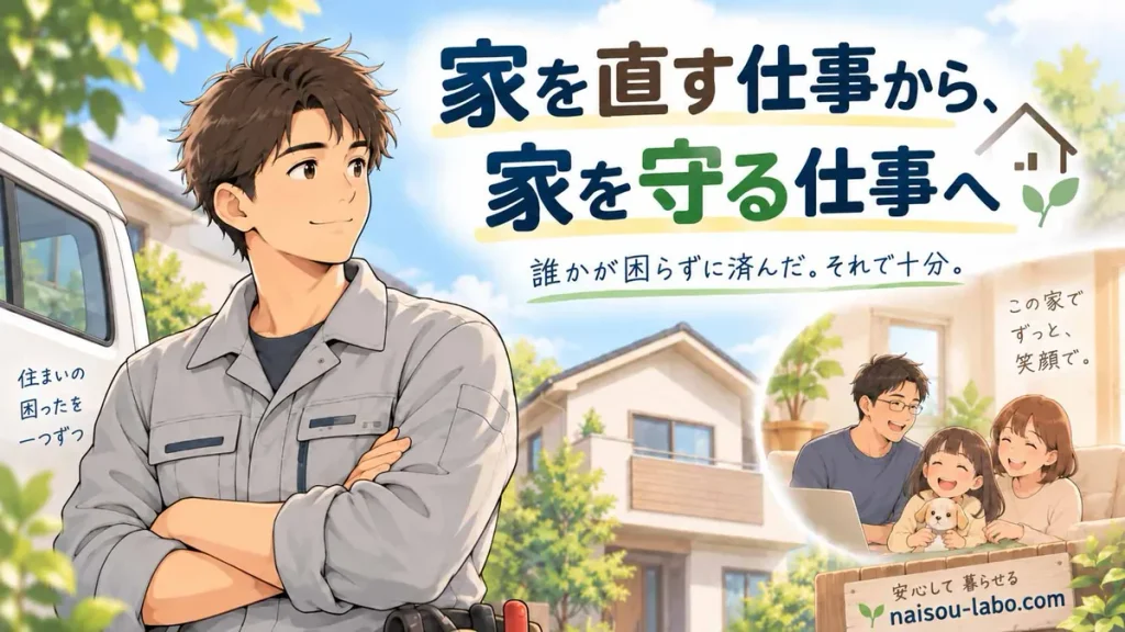 家守タクの理念である家を直す仕事から家を守る仕事への思いを表したイメージ画像